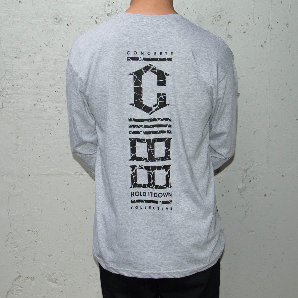Block L/S Tee - Heather Grey (Small Only)